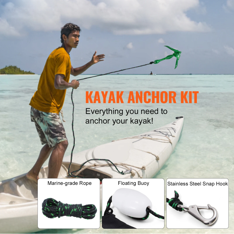Kayak Anchor Kit 3.5 lb Paddle - Fishing Kayak Anchor บทวิจารณ์และราคา