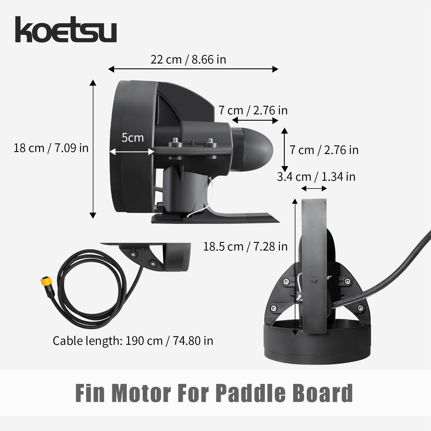 KOETSU paddle board underwater - Fishing Kayak Trolling Motor บทวิจารณ์และราคา